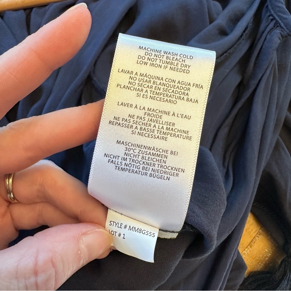 MICHAEL Michael Kors Navy Boho Midi Dress Cover Up - Twisted Rope Tassels Size S - Picture 12 of 14